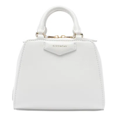 Givenchy Ivory Leather Nano Antigona Cube Handbag In White