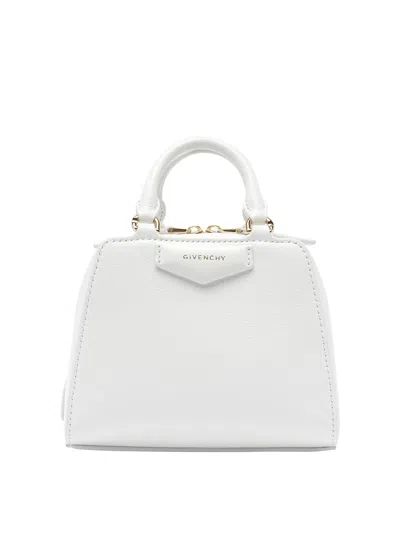 Givenchy Ivory Leather Nano Antigona Cube Handbag In White