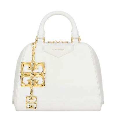 Givenchy Antigona Nano Cube Top-handle Bag In Tumbled Leather With 4g Liquid Charm In Ivory
