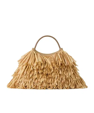 Givenchy Nano Facet Tote Bag In Raffia With Fringes In Natural