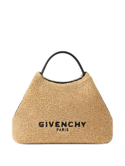 Givenchy Nano Facet Logo-embroidered Raffia-effect Tote Bag In Orange