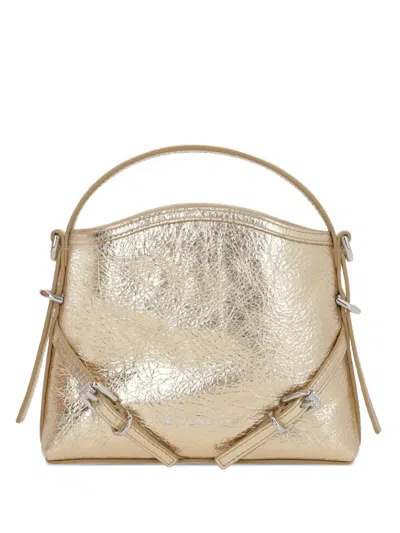 Givenchy Voyou Nano Leather Shoulder Bag In Gold