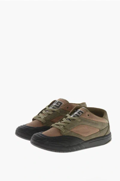 Givenchy Nappa Leather And Nylon Mid Sneakers With Front Logo In Multi