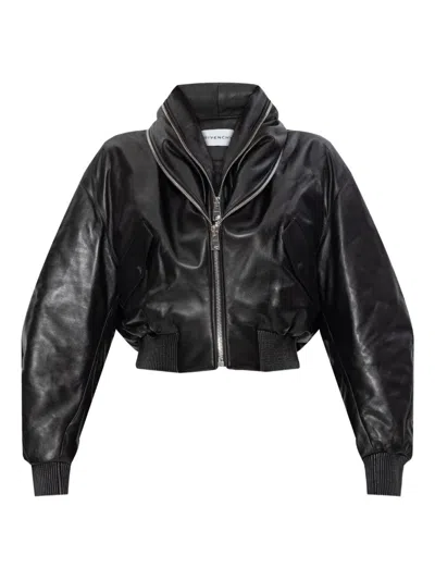 Givenchy Nappa Leather Bomber With Collar In Black