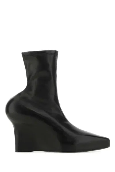 Givenchy Nappa Leather Wedge Ankle Boots In Black