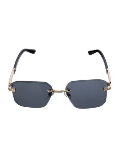 Pre-owned Givenchy Narrow Tinted Sunglasses In Black/gold