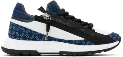 Givenchy Navy & White Spectre Sneakers In 401-dark Blue