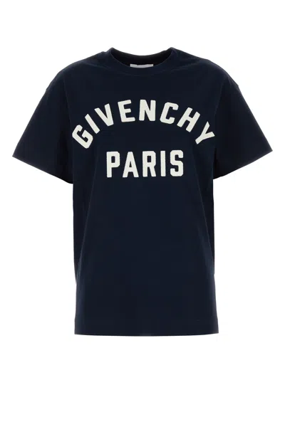 GIVENCHY T-SHIRT OVERSIZE IN COTONE BLU NAVY  DONNA