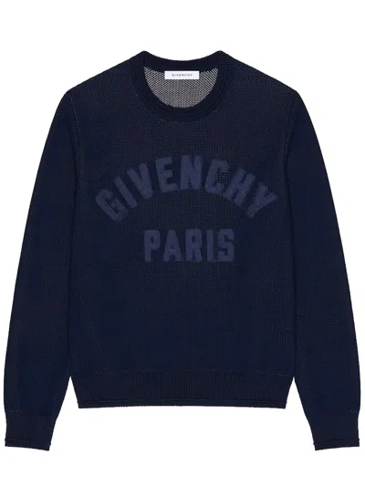 Givenchy Navy Blue Cotton Pullover
