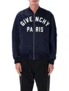 Givenchy Deep Navy Satin-finish Bomber Jacket In Blue
