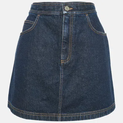 Pre-owned Givenchy Navy Blue Denim Mini Skirt L