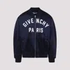 Givenchy Deep Navy Satin-finish Bomber Jacket In Blue