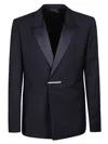Givenchy Navy Blue Single-breasted Jacket In Navy Blue
