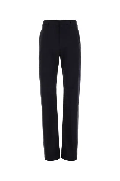 Givenchy Navy Blue Stretch Wool Blend Pant In Black