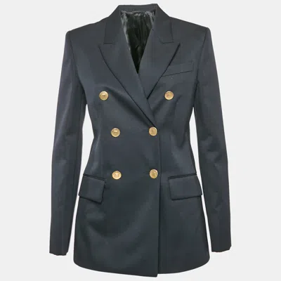 Pre-owned Givenchy Navy Blue Wool Gabardine Double Breasted Blazer M