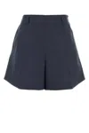 Givenchy Wool Shorts With Front Pleats And Pockets In Navy Blue