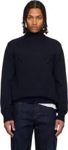 Givenchy Dark Navy Blue Cotton Pullover In Blue