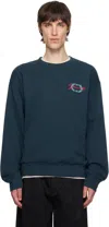 Givenchy Timeless Crewneck Sweater With Ribbed Details In 404-petrol Blue