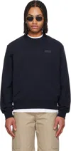 Givenchy Navy ' Paris' Gros Grain Sweatshirt In Blue