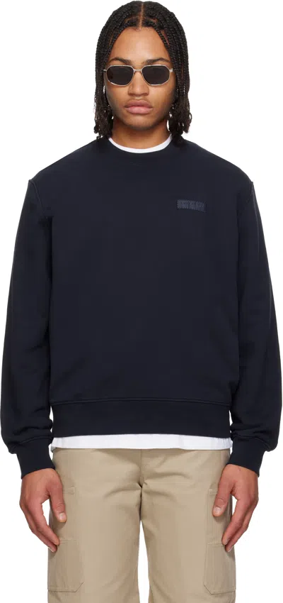 Givenchy Navy ' Paris' Gros Grain Sweatshirt In Blue