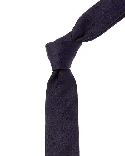 Givenchy Navy Micro Design Silk Tie In Blue