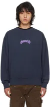 Givenchy Navy Printed Sweatshirt In 402-deep Blue