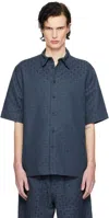 Givenchy Grey/blue Glossy Monogram 72 Denim Shirt In 063-grey/blue