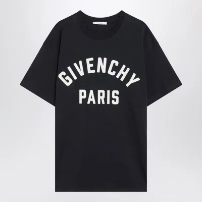 Givenchy Navy Short-sleeved T-shirt With Logo In Black