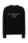 Givenchy Logo-intarsia Wool-cashmere Sweater In Black