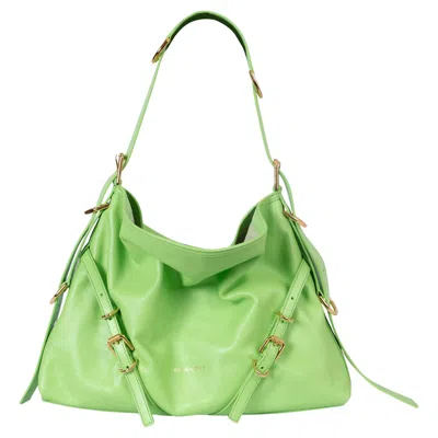 Pre-owned Givenchy Neon Green Leather 2023 Voyou Medium Hobo Bag