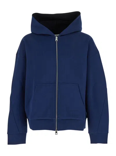 Givenchy Men Neoprene Con Cappuccio E Zip In Blue