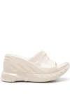 GIVENCHY NEUTRAL MARSHMALLOW 110 WEDGE SANDALS