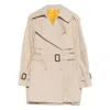 Givenchy Womens Beige Mustard Belted Notch-lapels Cotton Trench Coat In Neutral