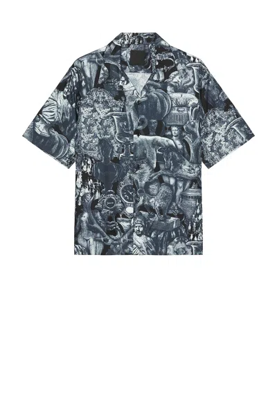 Givenchy New Bowling Shirt In Black & Navy