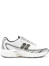 Givenchy White Silvery Polyester Sneakers In White