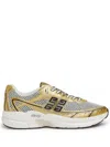 Givenchy Nfnty-52 Sneakers In Synthetic Leather And Mesh In Gold