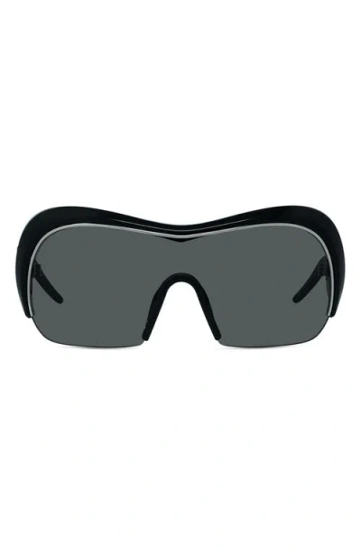 Givenchy Night Bird Geometric 131mm Shield Sunglasses In Shiny Black/smoke