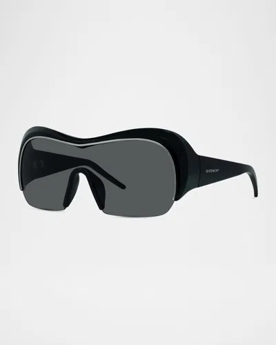 Givenchy Night Bird Plastic & Nylon Shield Sunglasses In Black