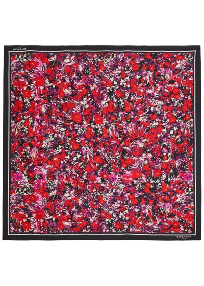 Givenchy Night Garden Floral Printed Silk Scarf In Multi
