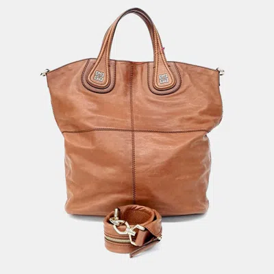 Pre-owned Givenchy Nightingale Brown Leather Shopper Bag