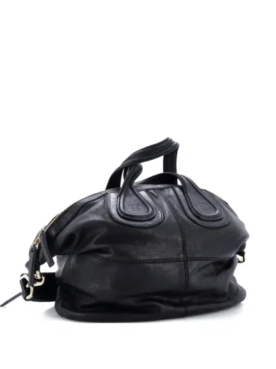 Pre-owned Givenchy Nightingale Leather Medium Satchel In Black
