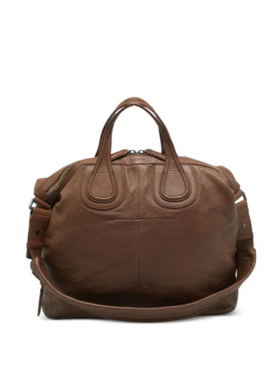 Pre-owned Givenchy Nightingale Leather Satchel In Brown