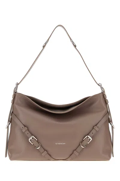 Givenchy ? No Brand-medium Dove Leather Shoulder Handbag With Adjustable Strap In Brown