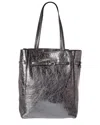 Givenchy North South Medium Leather Tote In Silver