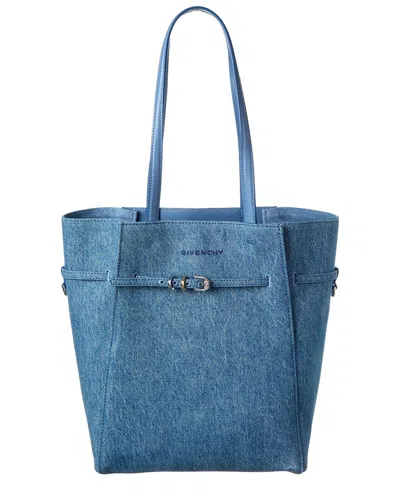 Givenchy North South Small Denim & Leather Tote In Blue