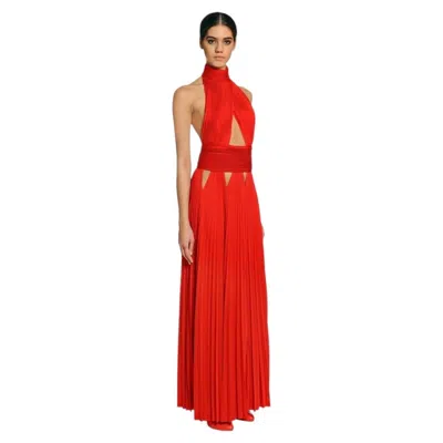 Pre-owned Givenchy Nwt  By Riccardo Tisci Micro Pleated Red Dress With Sexy Cut Outs