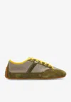 Givenchy Khaki Yellow Polyamide Sneakers In Green