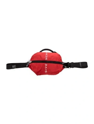 Pre-owned Givenchy Nylon Belt Bag In Red