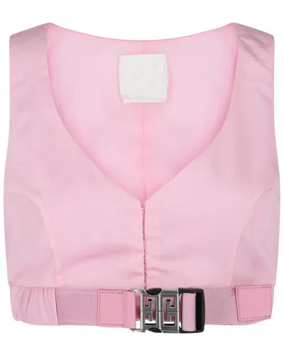 Givenchy Nylon Belted Crop Top In Pink