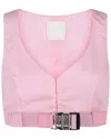 Givenchy Nylon Belted Crop Top In Pink